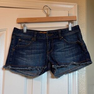 Eyelash Couture Blue Women's Shorts with pocket design and fringe edges